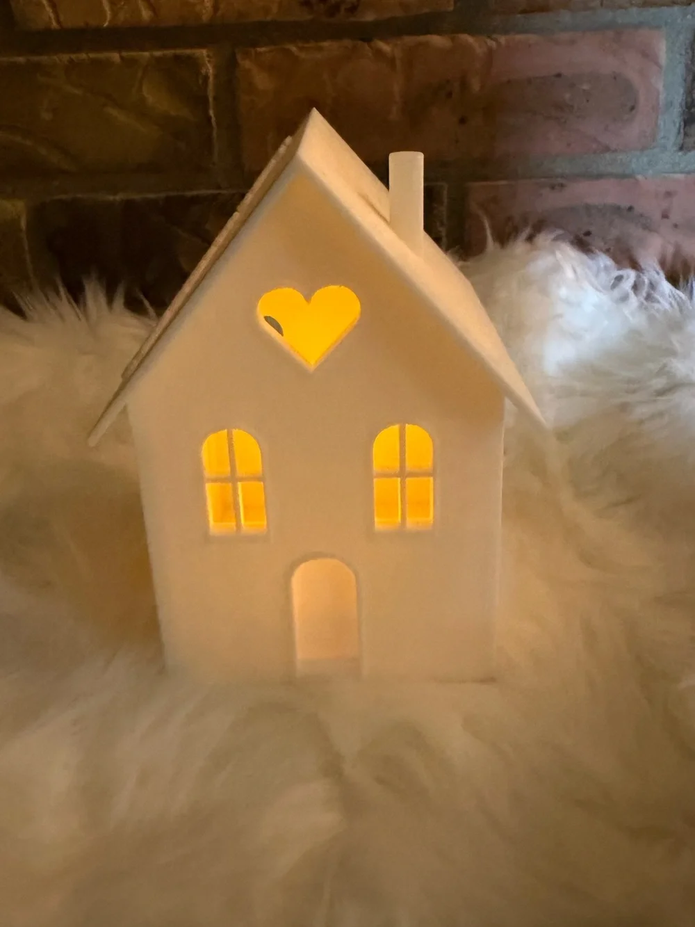 Hand Crafted 3D Printed White House LED Votive Holder NWOT